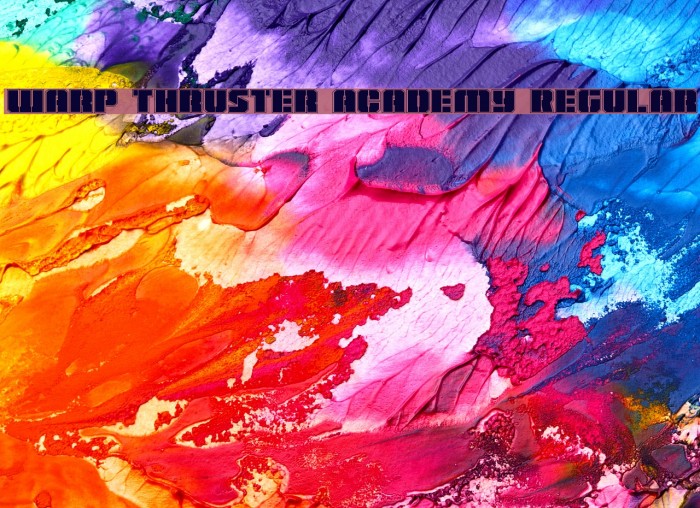 Warp Thruster Academy Regular Font examples