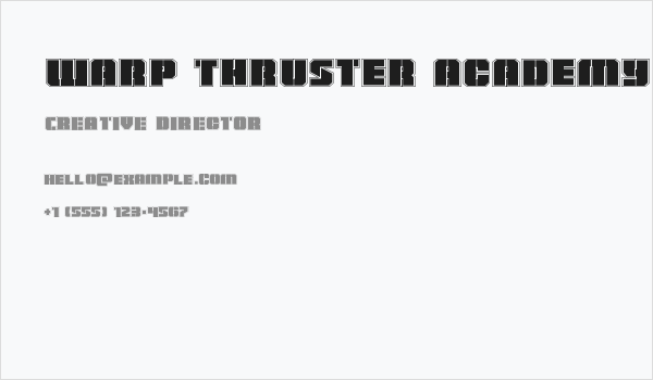 Warp Thruster Academy Regular Business Card