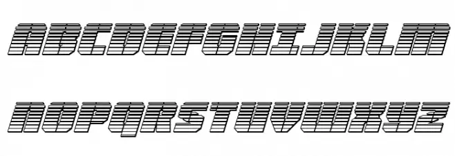 Warp Thruster Chrome Italic Schriftart Groß