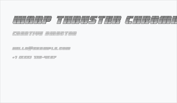 Warp Thruster Chrome Italic Business Card