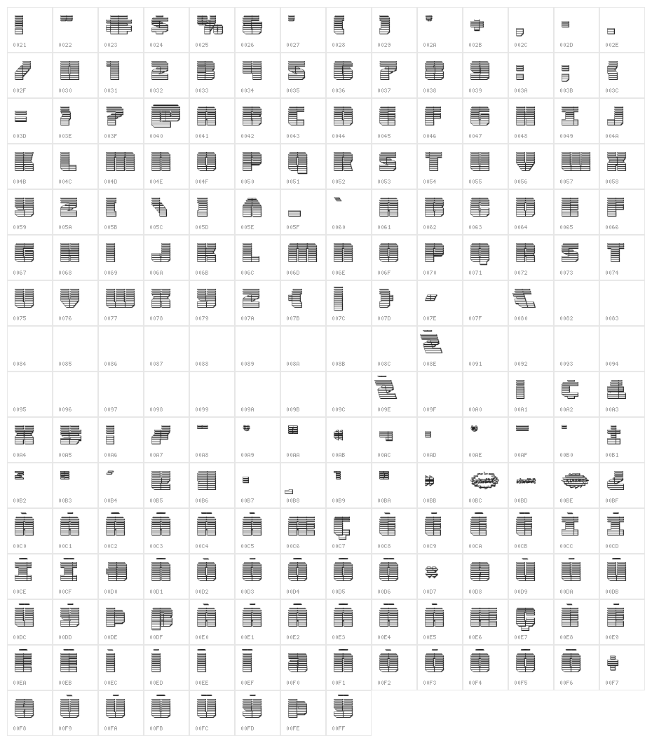 Warp Thruster Chrome Character Map