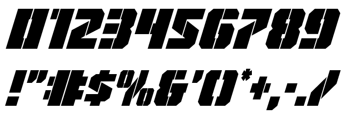 Warp Thruster Condensed Italic Font OTHER CHARS