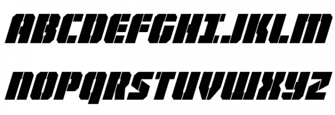 Warp Thruster Condensed Italic Schriftart Groß