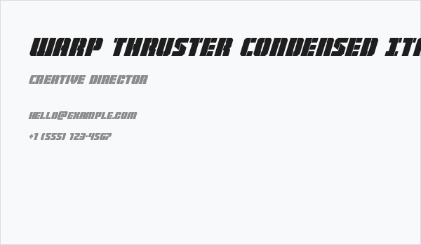 Warp Thruster Condensed Italic Business Card