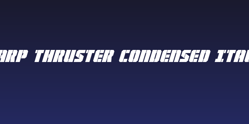 Warp Thruster Condensed Italic Social Header