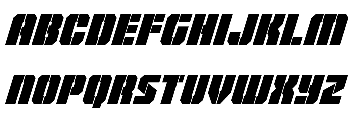Warp Thruster Condensed Italic Font LOWERCASE
