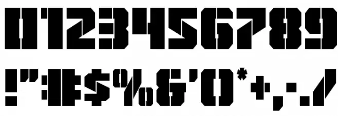 Warp Thruster Condensed Font OTHER CHARS
