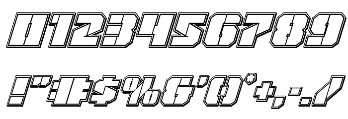 Warp Thruster Engraved Italic Font OTHER CHARS