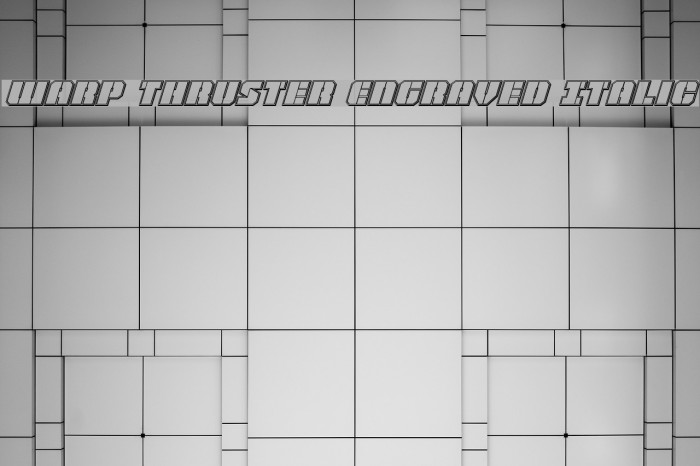 Warp Thruster Engraved Italic Font examples