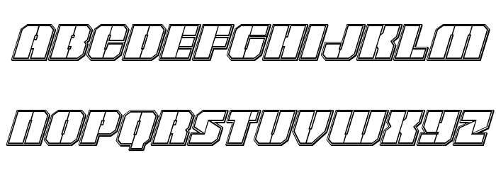 Warp Thruster Engraved Italic Font LOWERCASE