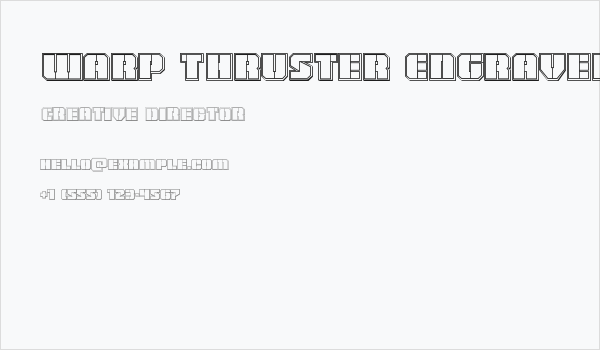 Warp Thruster Engraved Regular Business Card