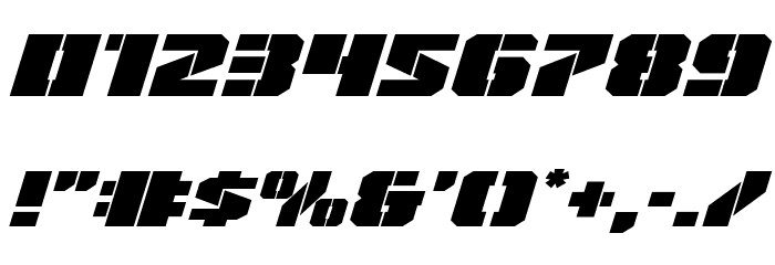 Warp Thruster Expanded Italic Font OTHER CHARS