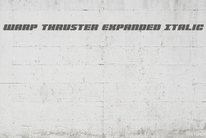 Warp Thruster Expanded Italic Font examples