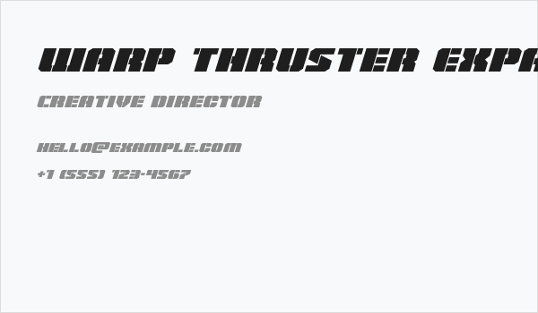 Warp Thruster Expanded Italic Business Card