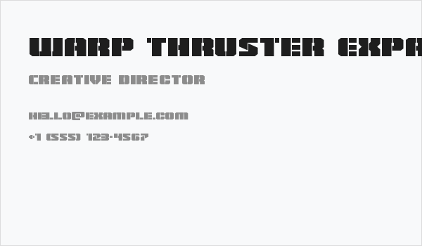 Warp Thruster Expanded Business Card