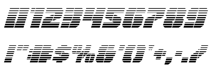 Warp Thruster Gradient Italic Font OTHER CHARS