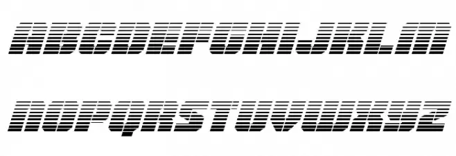 Warp Thruster Gradient Italic Schriftart Kleinbuchstaben