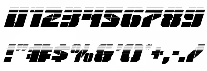Warp Thruster Half-Tone Italic Font OTHER CHARS