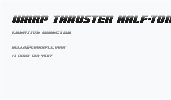 Warp Thruster Half-Tone Italic Business Card