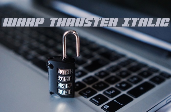 Warp Thruster Italic Font examples