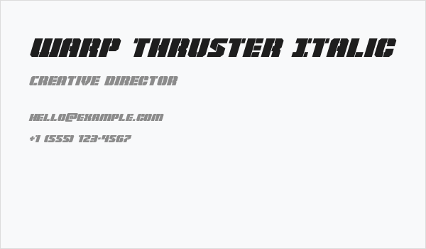 Warp Thruster Italic Business Card