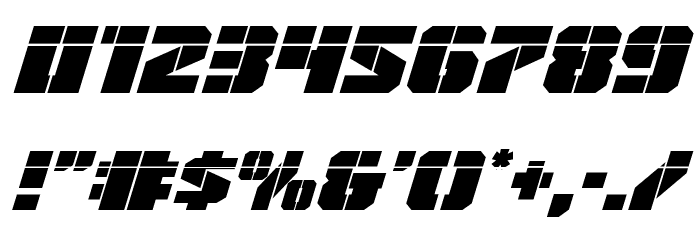Warp Thruster Laser Italic Font OTHER CHARS