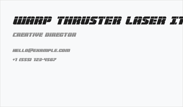 Warp Thruster Laser Italic Business Card