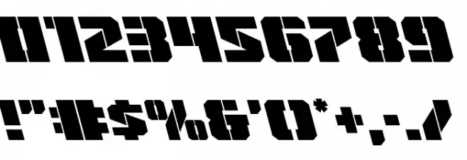 Warp Thruster Leftalic Font OTHER CHARS