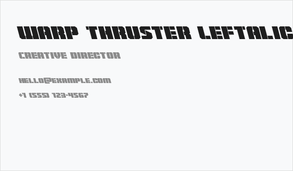 Warp Thruster Leftalic Business Card