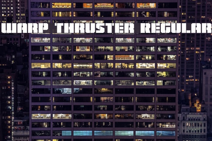 Warp Thruster Regular Font examples