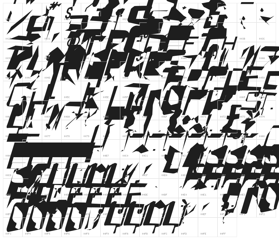 WarpStorm Character Map