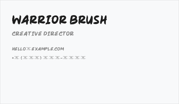 Warrior Brush Business Card