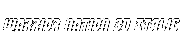 Warrior Nation 3D Italic  免费字体下载