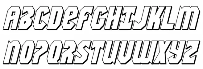 Warrior Nation 3D Italic फ़ॉन्ट अपरकेस