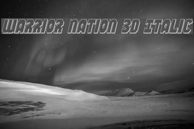 Warrior Nation 3D Italic Font examples