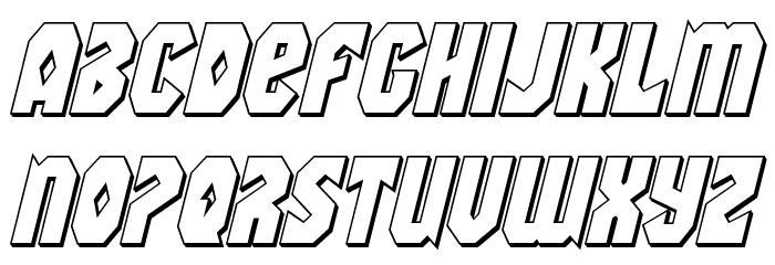 Warrior Nation 3D Italic Font LOWERCASE