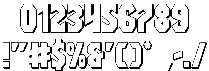 Warrior Nation 3D Regular Font OTHER CHARS