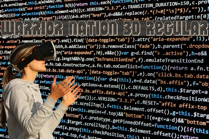 Warrior Nation 3D Regular Font examples