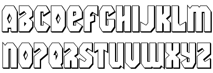 Warrior Nation 3D Regular Font LOWERCASE