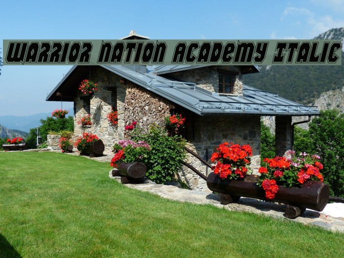 Warrior Nation Academy Italic Font examples