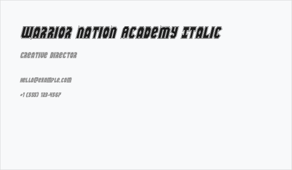 Warrior Nation Academy Italic Business Card