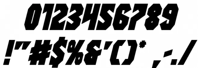 Warrior Nation Bold Italic Font OTHER CHARS