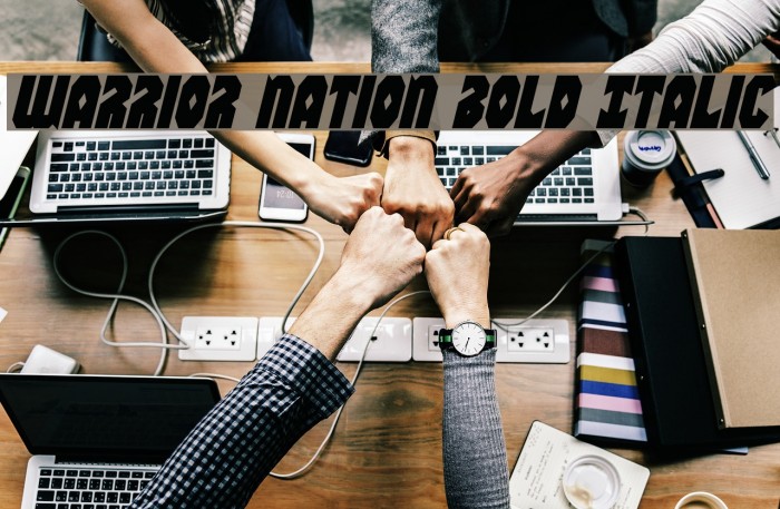 Warrior Nation Bold Italic Font examples