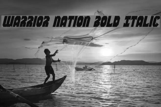 Warrior Nation Bold Italic Font examples