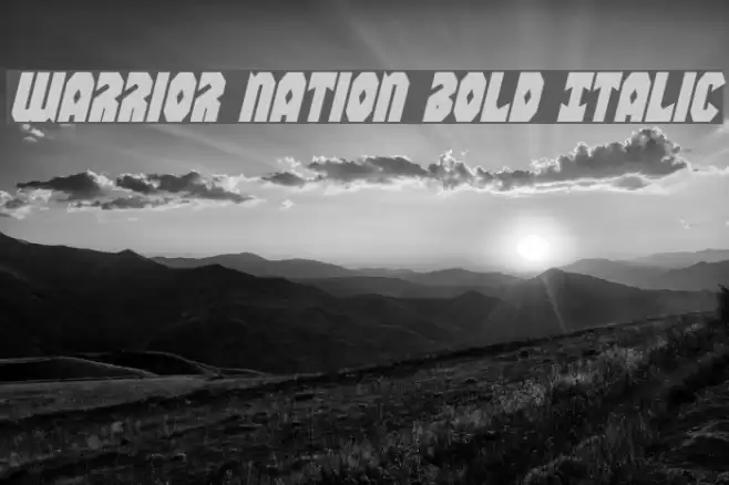 Warrior Nation Bold Italic Font examples