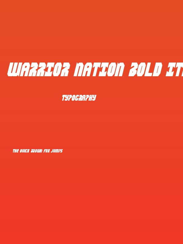 Warrior Nation Bold Italic Poster