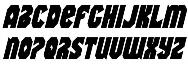 Warrior Nation Bold Italic Fuentes MINÚSCULAS