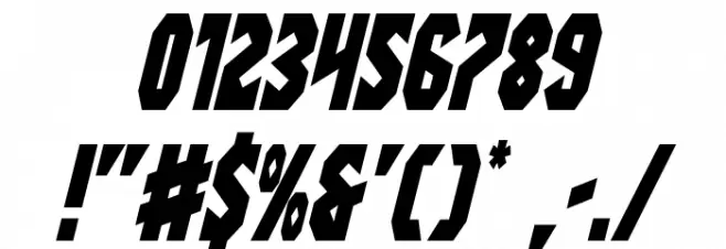 Warrior Nation Condensed Italic Font OTHER CHARS