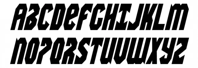 Warrior Nation Condensed Italic 字体 大写