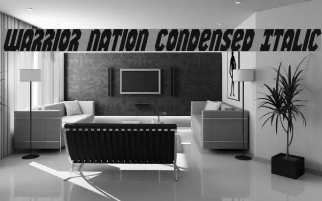 Warrior Nation Condensed Italic Font examples